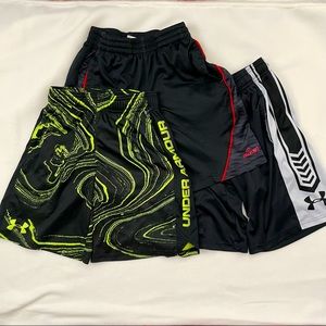 UNDER ARMOUR, SPALDING athletic boy shorts, lot of 3, size M